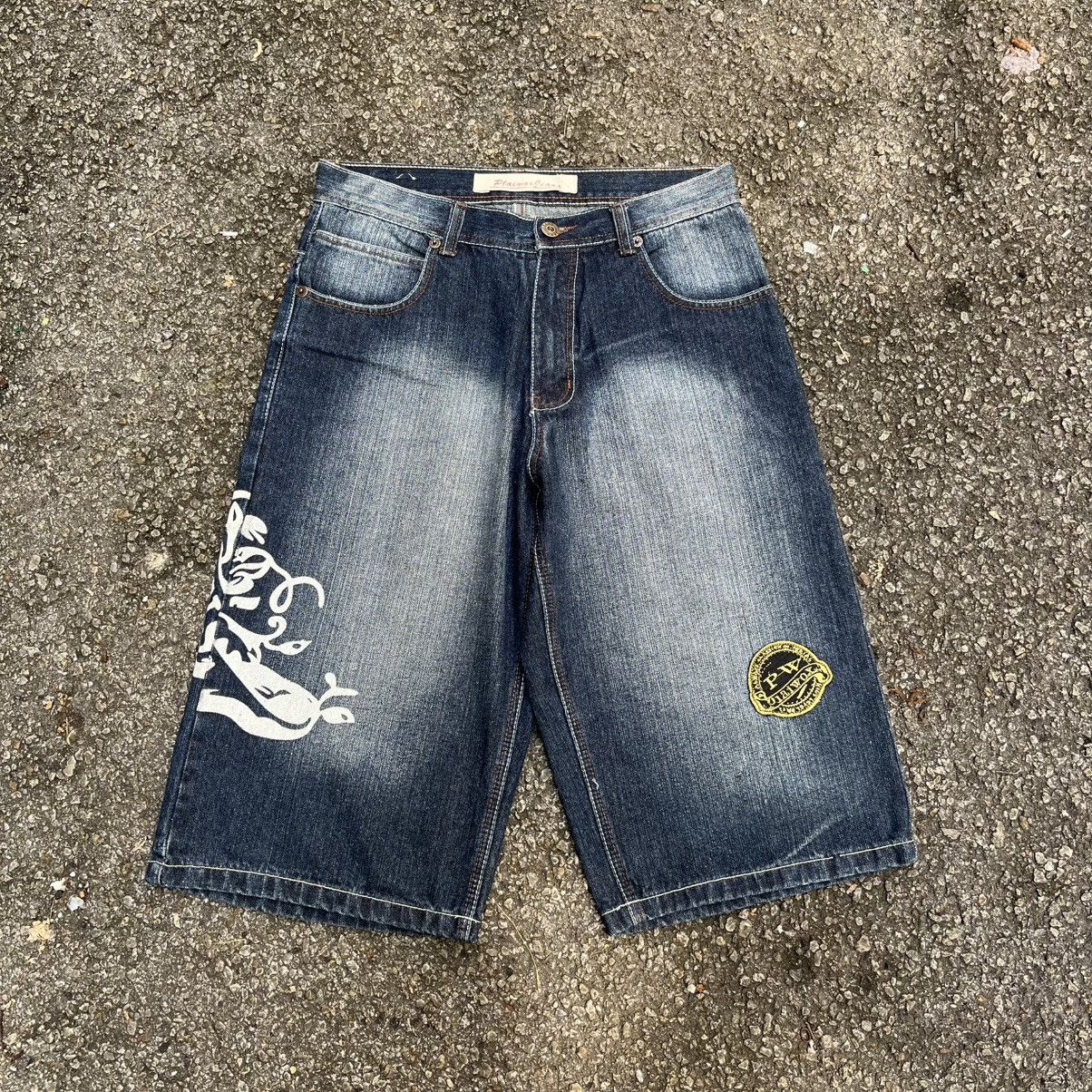 Southpole Baggy Jeans Y2K Faded Blue Plaiwox Jorts Skater Ecko Unltd Size US 32 / EU 48 - 2 Thumbnail