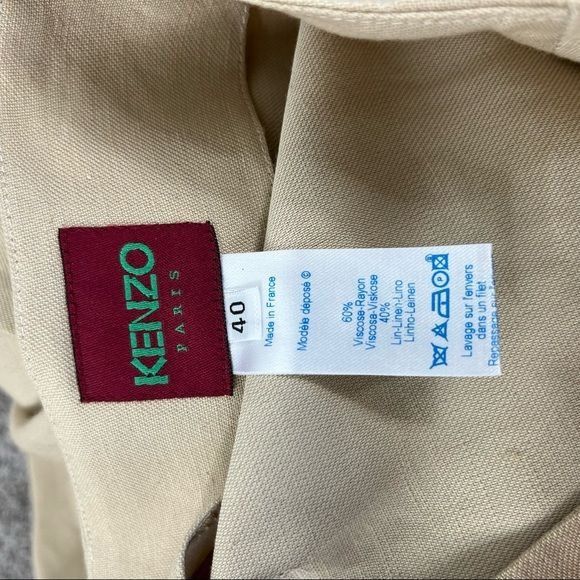 Kenzo KENZO Linen Floral Cut Out Embroidered Midi Pencil Skirt Size 30" / US 8 / IT 44 - 7 Thumbnail