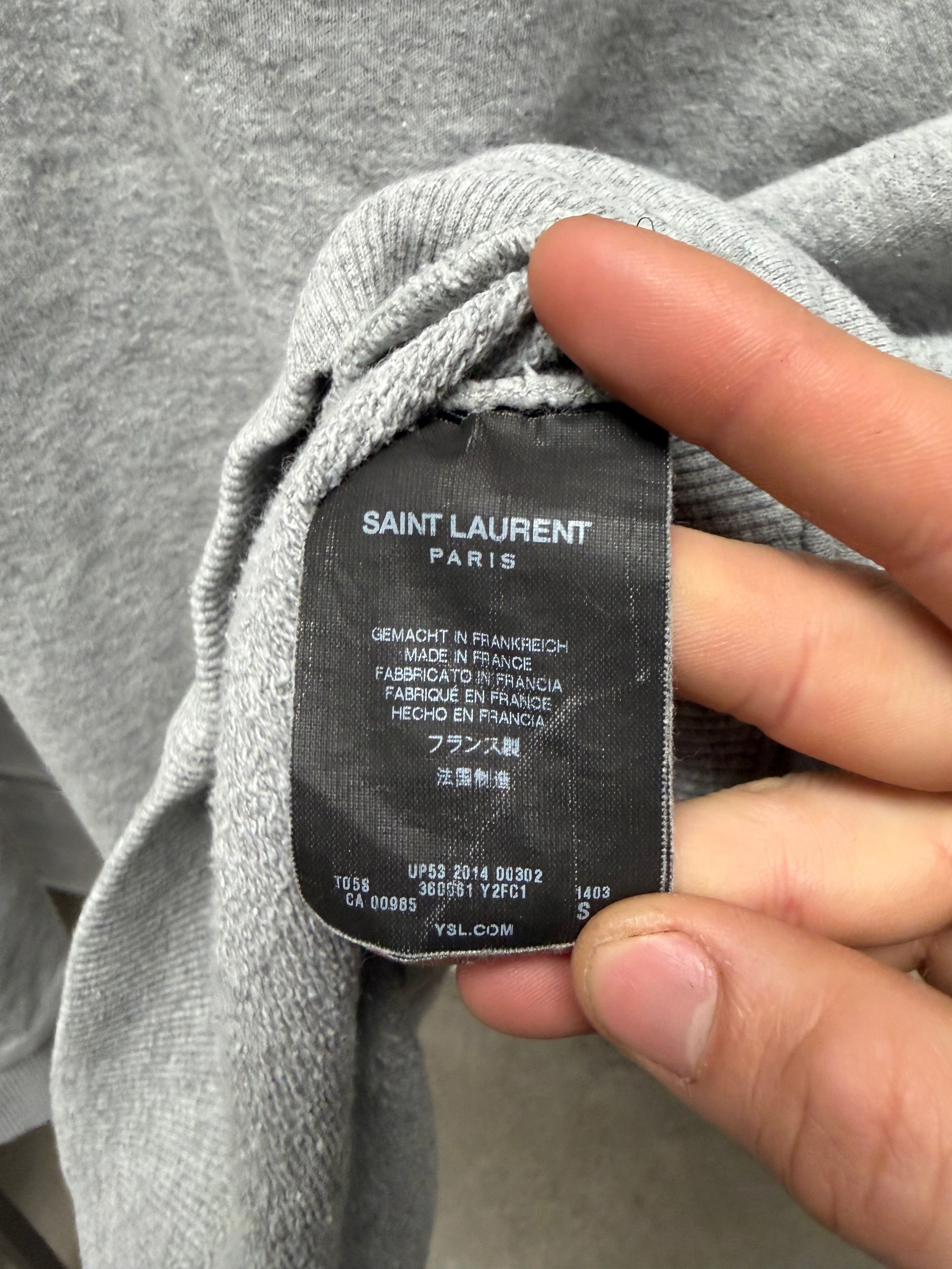 Saint Laurent Paris 2014 Saint Laurent by Hedi Slimane ‘Shoulder Zip’ Grey Cotton Sweatshirt Size US S / EU 44-46 / 1 - 5 Thumbnail