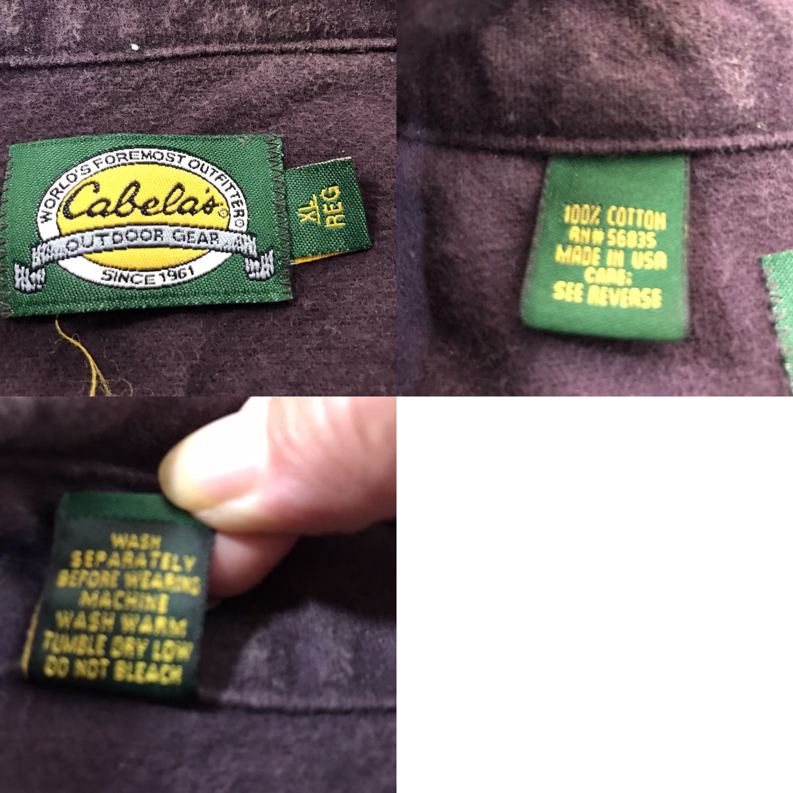 Vintage VINTAGE Cabela's Men's Flannel Shirt XL Purple Long Sleeve Button-Up Casual Outdoor Winter 100% Cotton Size US XL / EU 56 / 4 - 8 Thumbnail