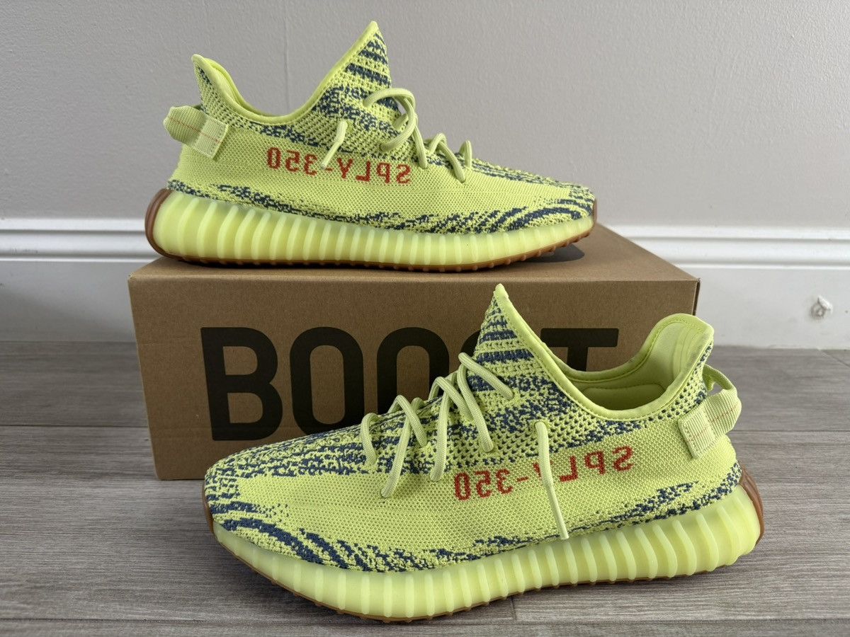 Adidas ADIDAS Yeezy Boost 350 V2 Semi Frozen Yellow B37572 Sz 12 Size US 12 / EU 45 - 1 Thumbnail