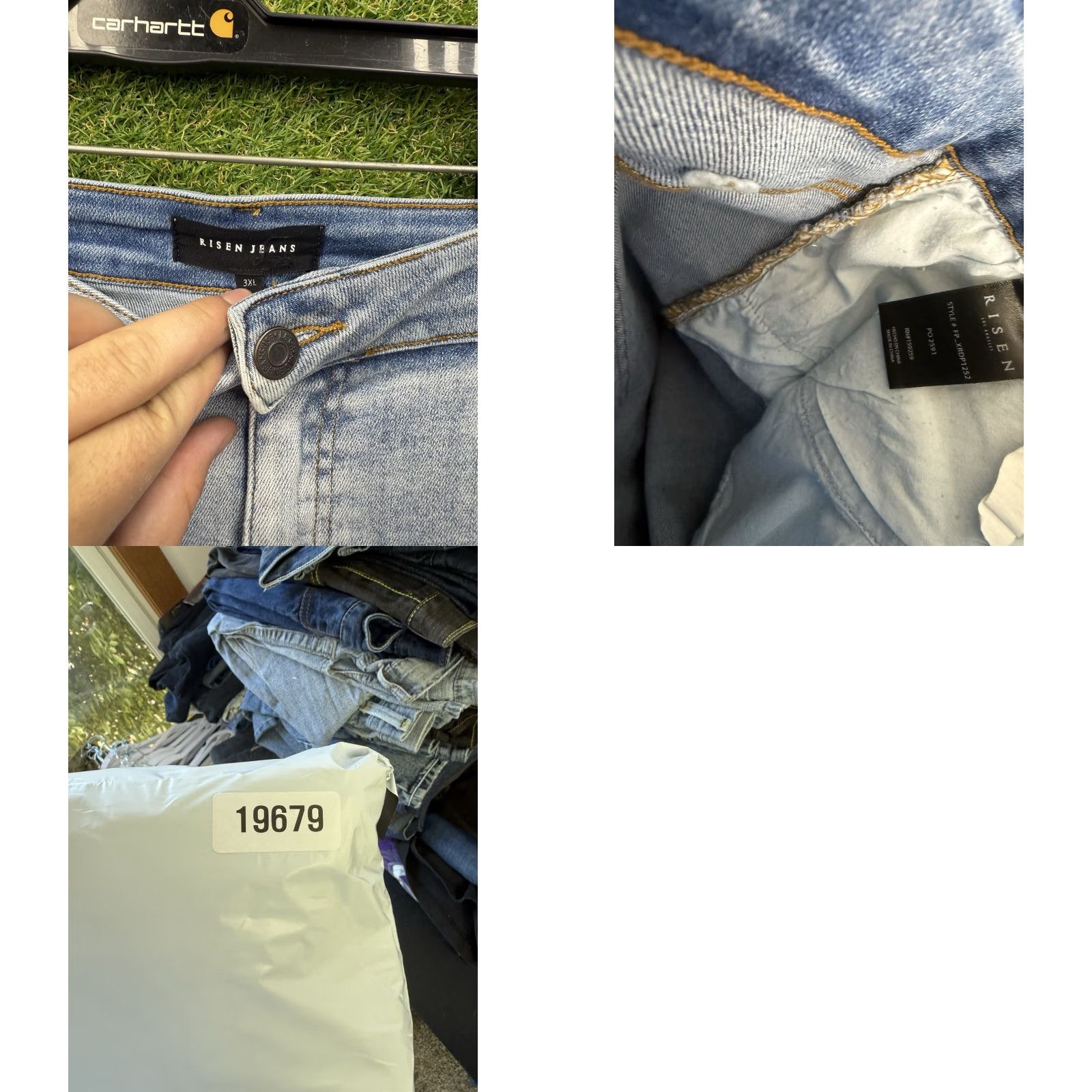 Vintage Risen Jeans 3XL Womens Wide-Leg Light Wash Stretch Baggy Y2K Style Denim Cotton Polyester Spandex Jeans Brand: Risen Size 40" / US 18 - 8 Thumbnail