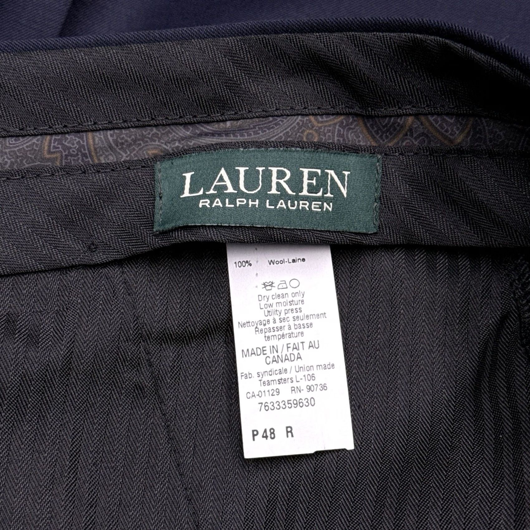 Ralph Lauren Lauren Ralph Lauren Mens 48W Navy Wool Dress Pants Suit Seperate Ultraflex New Size 48R - 7 Thumbnail