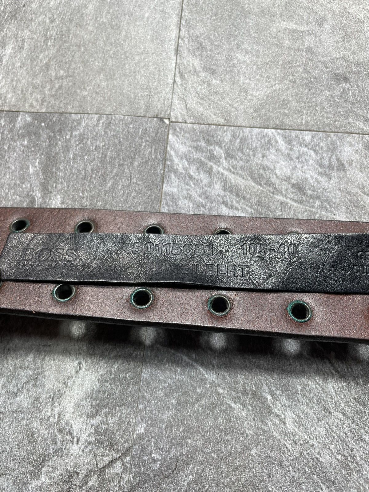 Hugo Boss Hugo Boss Gilbert Grommet Eyelet Leather Belt Made In Italy Size ONE SIZE - 8 Thumbnail