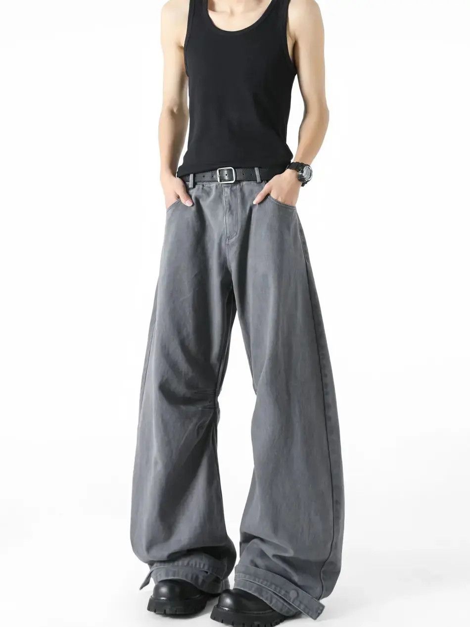 Japanese Brand Retro loose wide leg slightly flared jeans Size US 32 / EU 48 - 1 Thumbnail