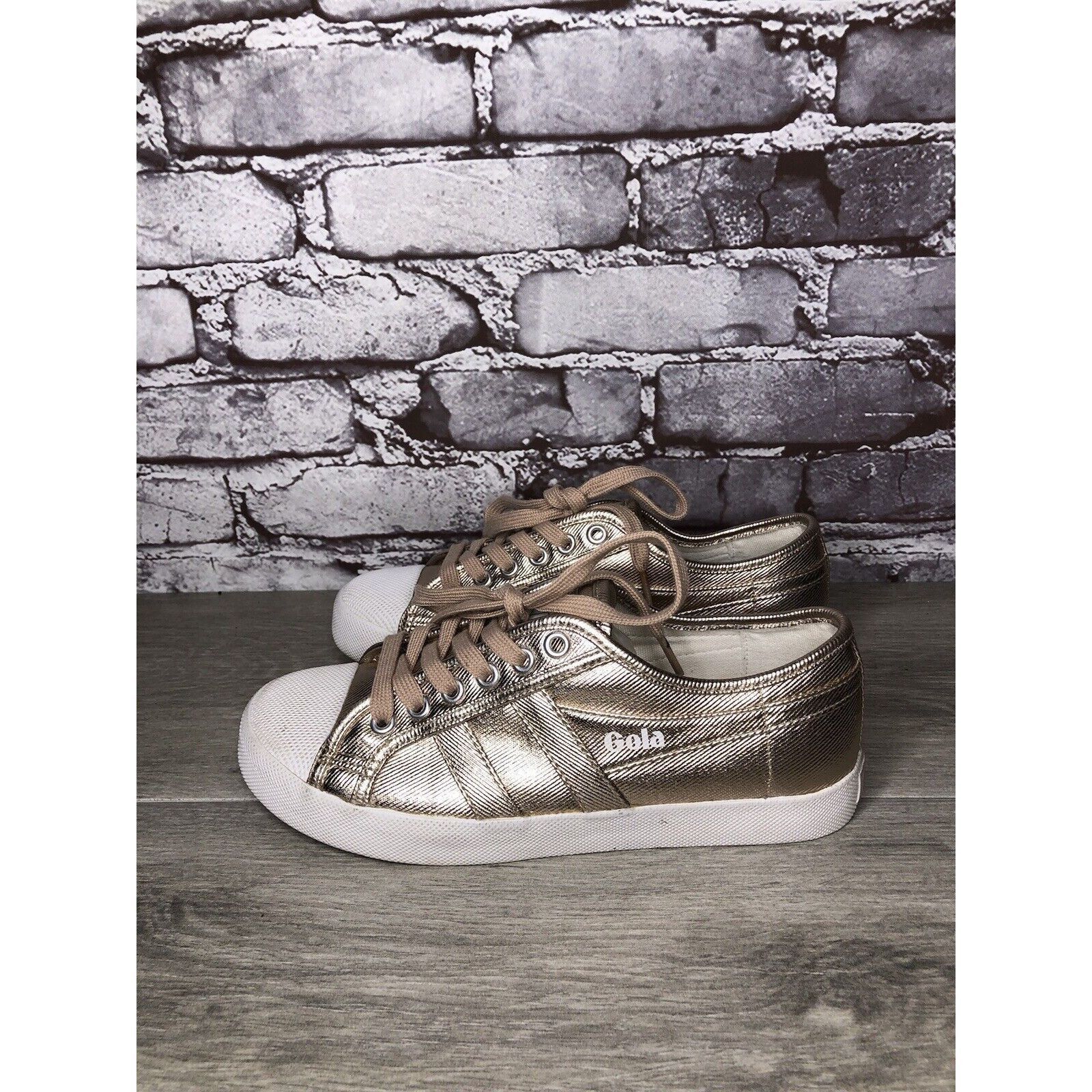 Gola Gola Coaster CLA029 Metallic Rose Gold Textile Casual Lace S Size US 6 / IT 36 - 6 Thumbnail