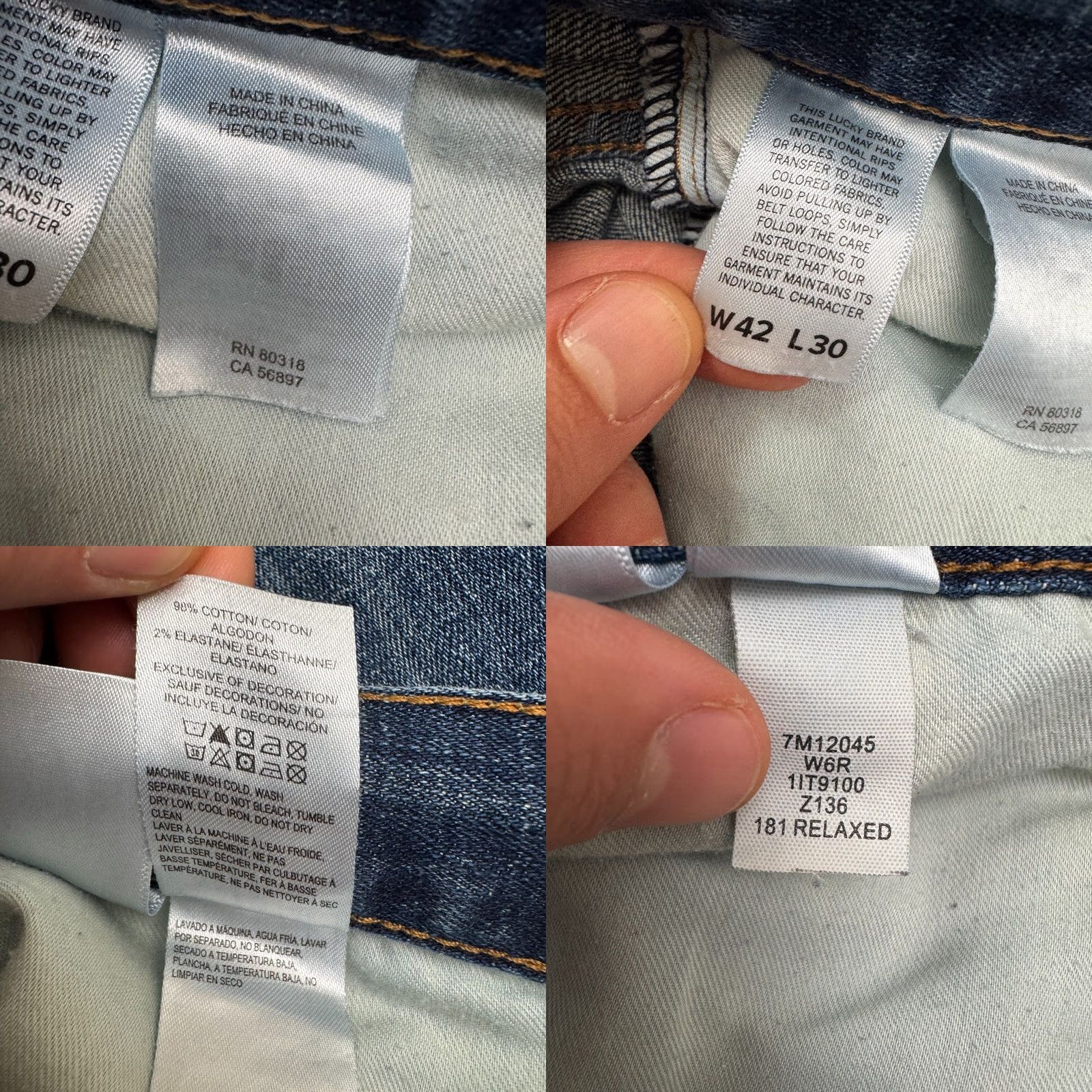 Lucky Brand Lucky Brand 181 Relaxed Fit Denim Jeans 42x30 Blue Medium Wash Cotton Casual Men 5-Pocket USA Logo Designer Jeans Regular Size 36 Inseam 29” Size US 36 / EU 52 - 9 Thumbnail