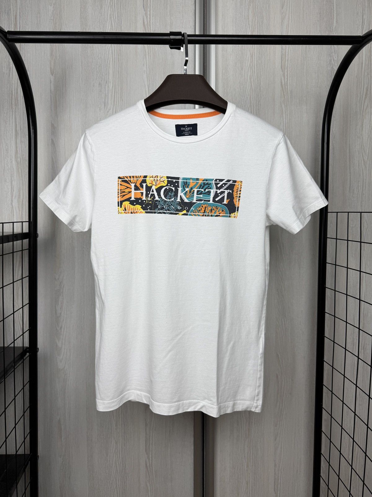 Hackett Hackett London Men’s Seaweed Print Tee T-Shirt White Size S Size US S / EU 44-46 / 1 - 2 Thumbnail
