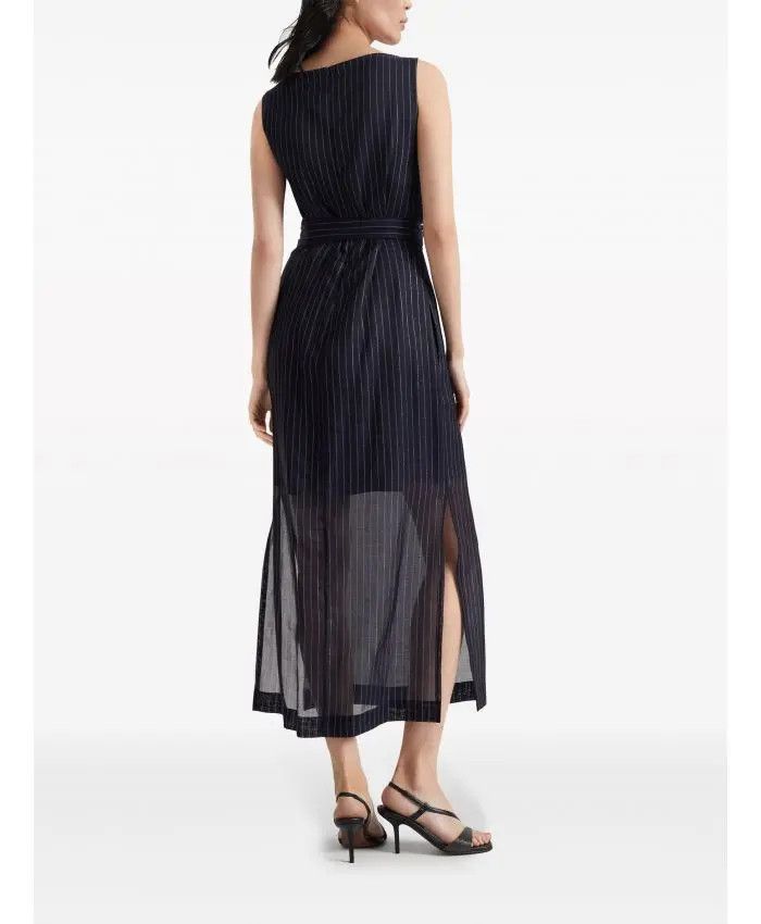 Brunello Cucinelli o1w1db10825 Dress in Open Blue Size M / US 6-8 / IT 42-44 - 4 Thumbnail