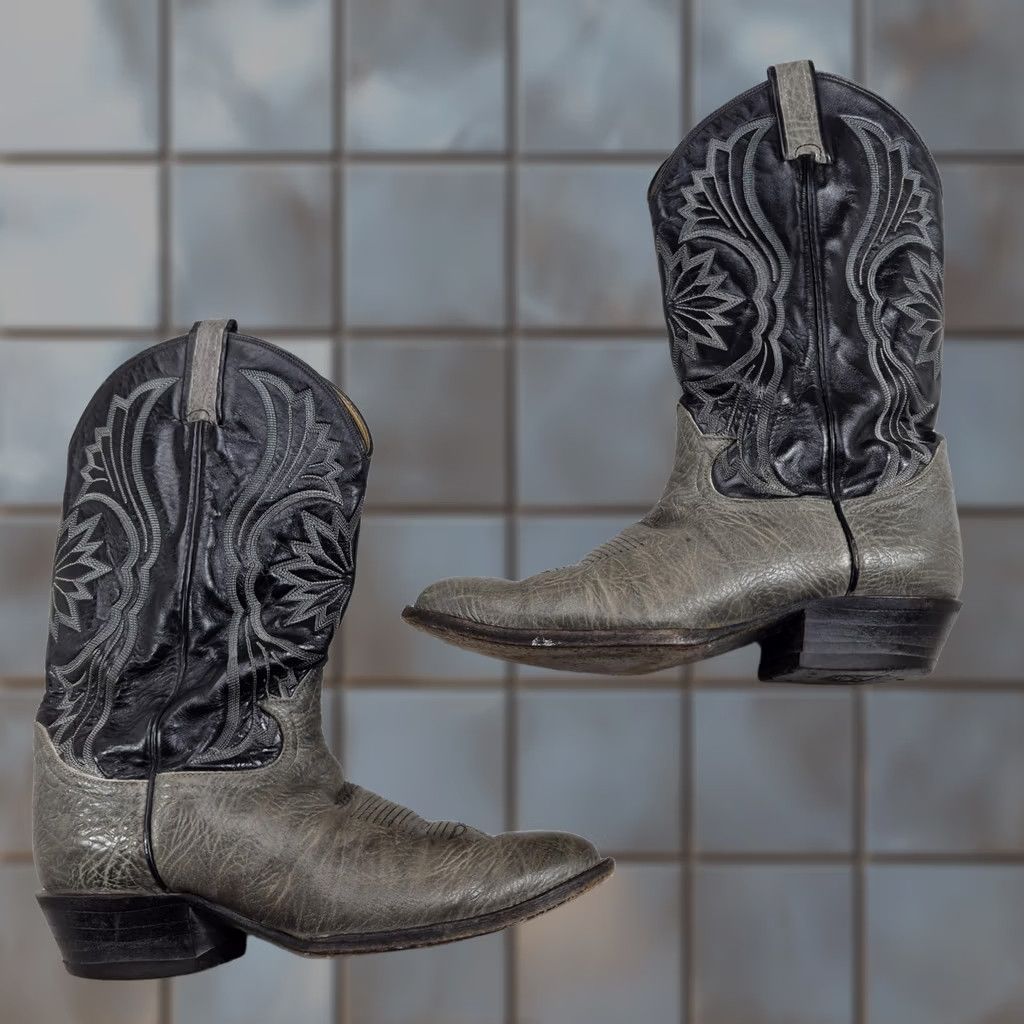 Tony Lama Tony Lama Boots Mens Size 10.5 D Gray Leather Western Cowboy Pointed Toe 6700 Size US 11 / EU 44 - 1 Thumbnail