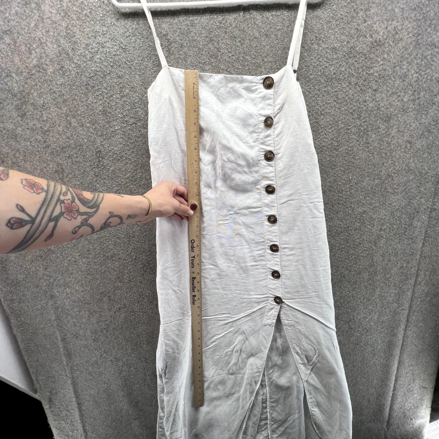 Reformation VINTAGE Reformation Dress Womens Large White Button Front Slip Maxi Sundress Casual Size L / US 10 / IT 46 - 3 Thumbnail