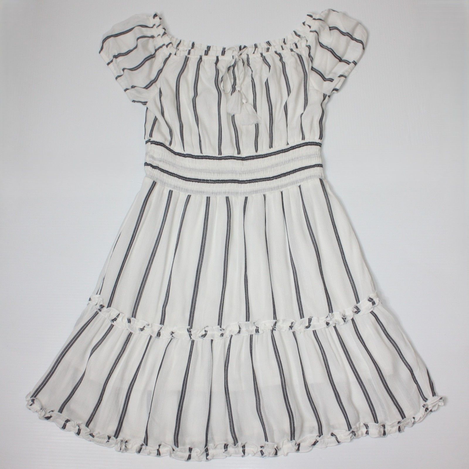 American Eagle Outfitters Striped Off the Shoulder Dress in size L NWT Size L / US 10 / IT 46 - 7 Thumbnail