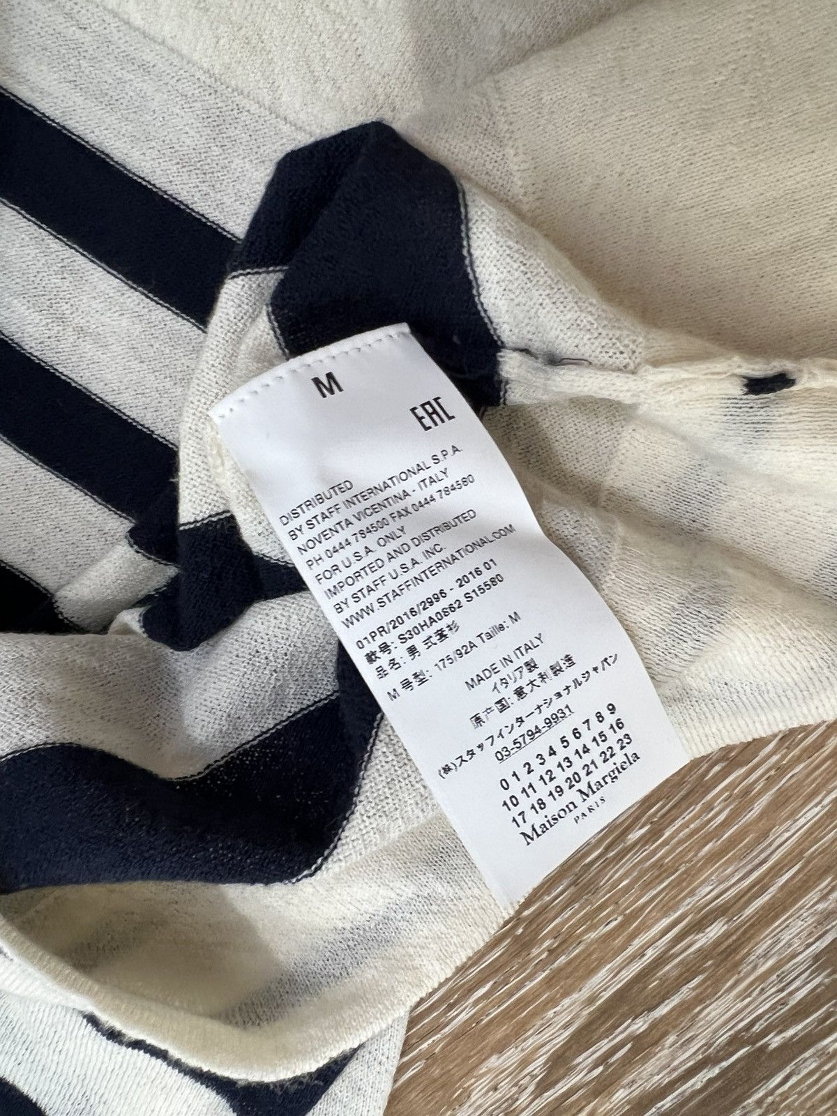 Maison Margiela Maison Margiela Asymmetric Marine Stripe Wool Sweater Size US M / EU 48-50 / 2 - 4 Thumbnail