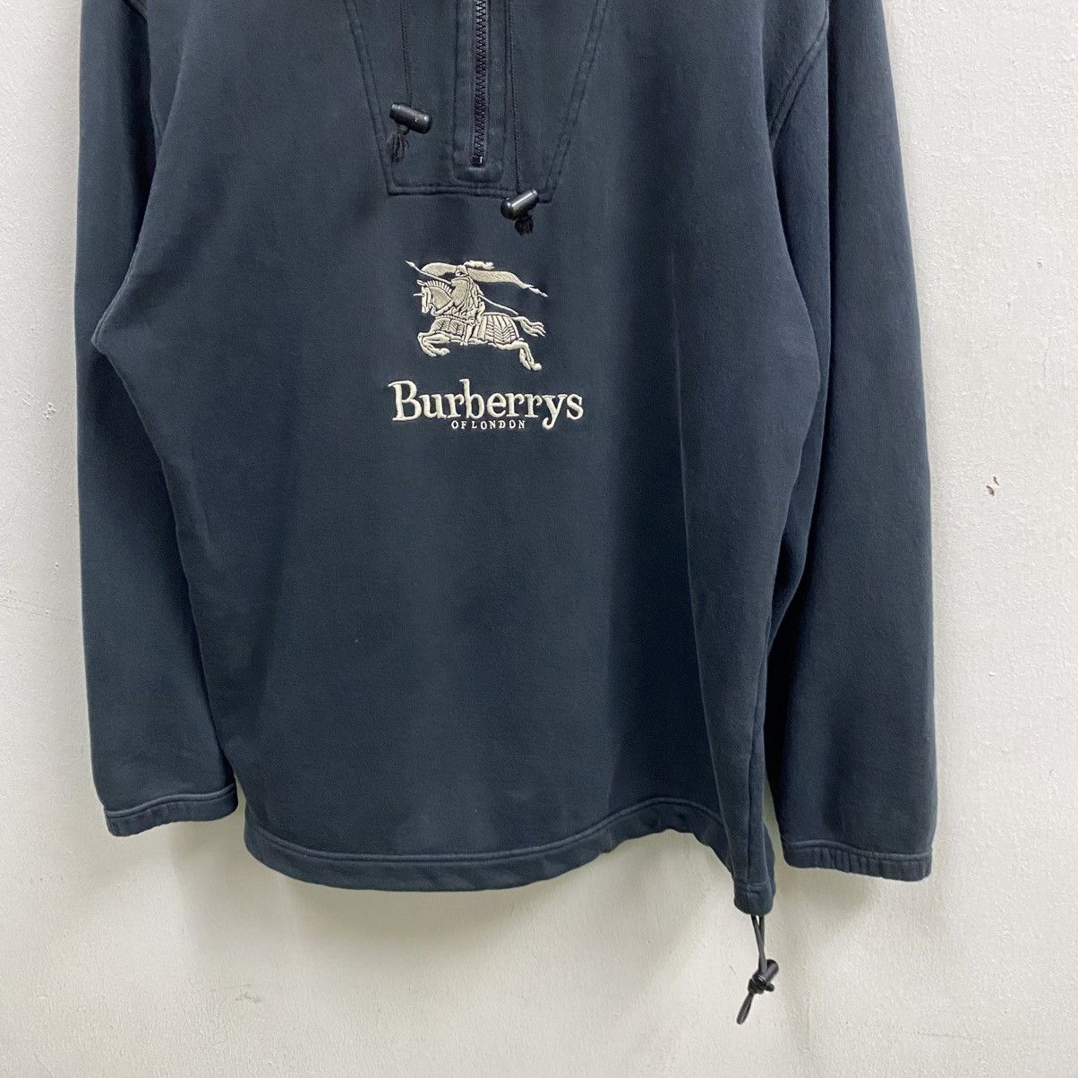 Burberry × Vintage Vintage Burberrys Of London Big Logo Centre Half Zipper Size US L / EU 52-54 / 3 - 4 Thumbnail