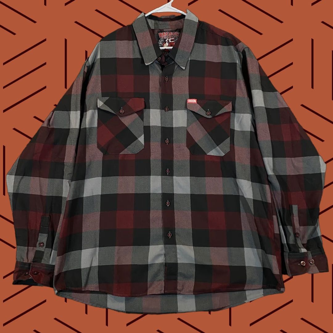 Vintage VINTAGE Dixxon Flannel The Brawler Mens 2XL Burgundy Black Gray Long Sleeve Shirt Size US XXL / EU 58 / 5 - 1 Thumbnail