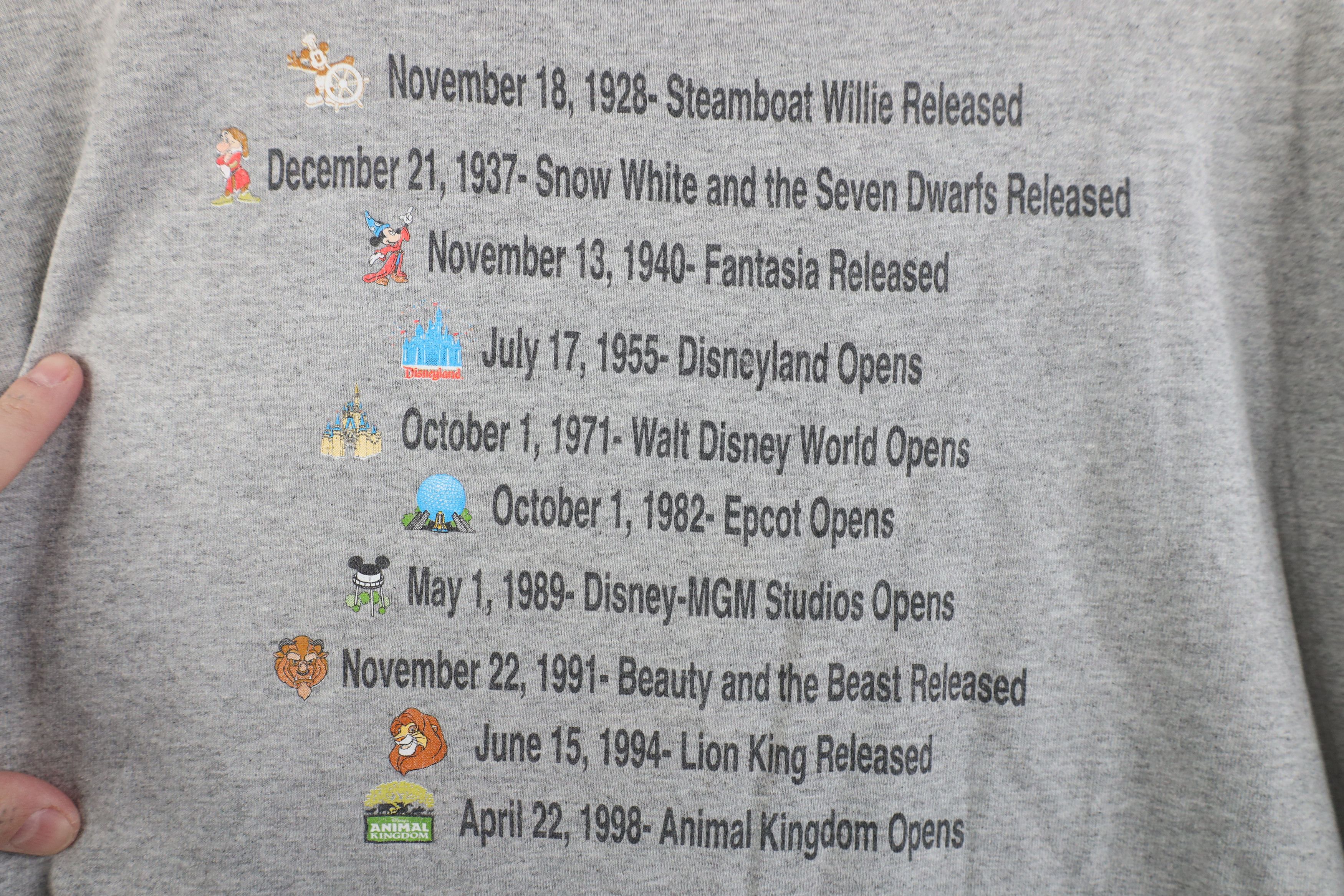 Disney Vintage 90s Disney 100 Years Disney Short Sleeve T-Shirt Size US XL / EU 56 / 4 - 12 Thumbnail
