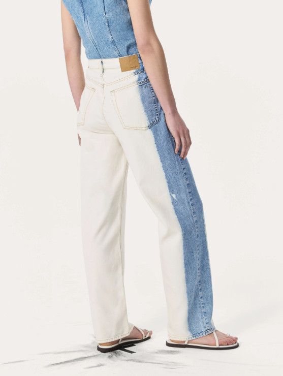 Rag & Bone Rag & Bone Logan Jeans Featherweight in Bleach Stripe ( 28 ) Size 28" / US 6 / IT 42 - 3 Thumbnail