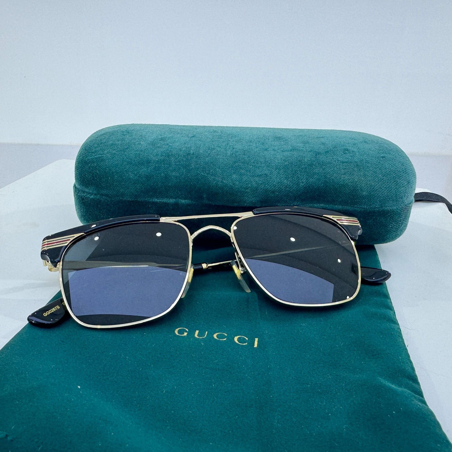 Gucci GUCCI Gucci gray pilot metal frame square frame square fram Size ONE SIZE - 2 Thumbnail