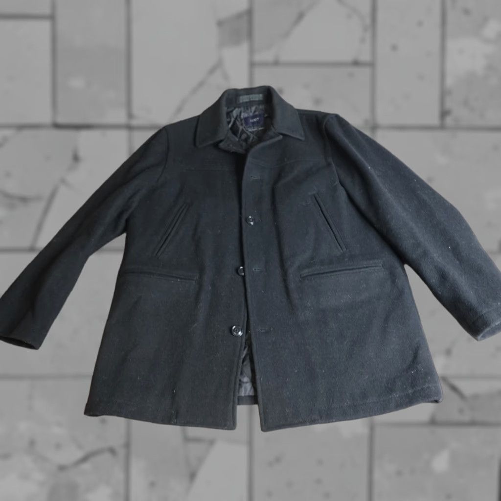 J.Crew J.Crew Mens Coat Large Black University Jacket Stadium Cloth Pea Coat Wool Polyester Button Jacket Mens L Gray Pattern Solid Vintage N/A Size US L / EU 52-54 / 3 - 1 Thumbnail