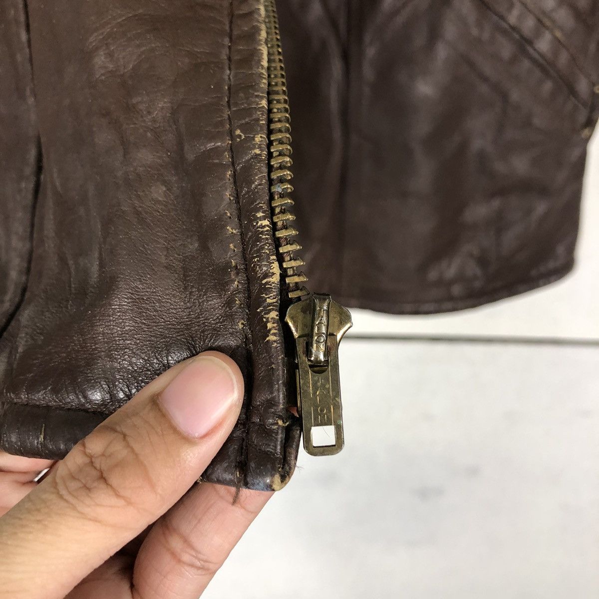Japanese Brand 🔥Vintage Leather Jacket Biker Mink Fur Collar Racing Size US M / EU 48-50 / 2 - 16 Thumbnail