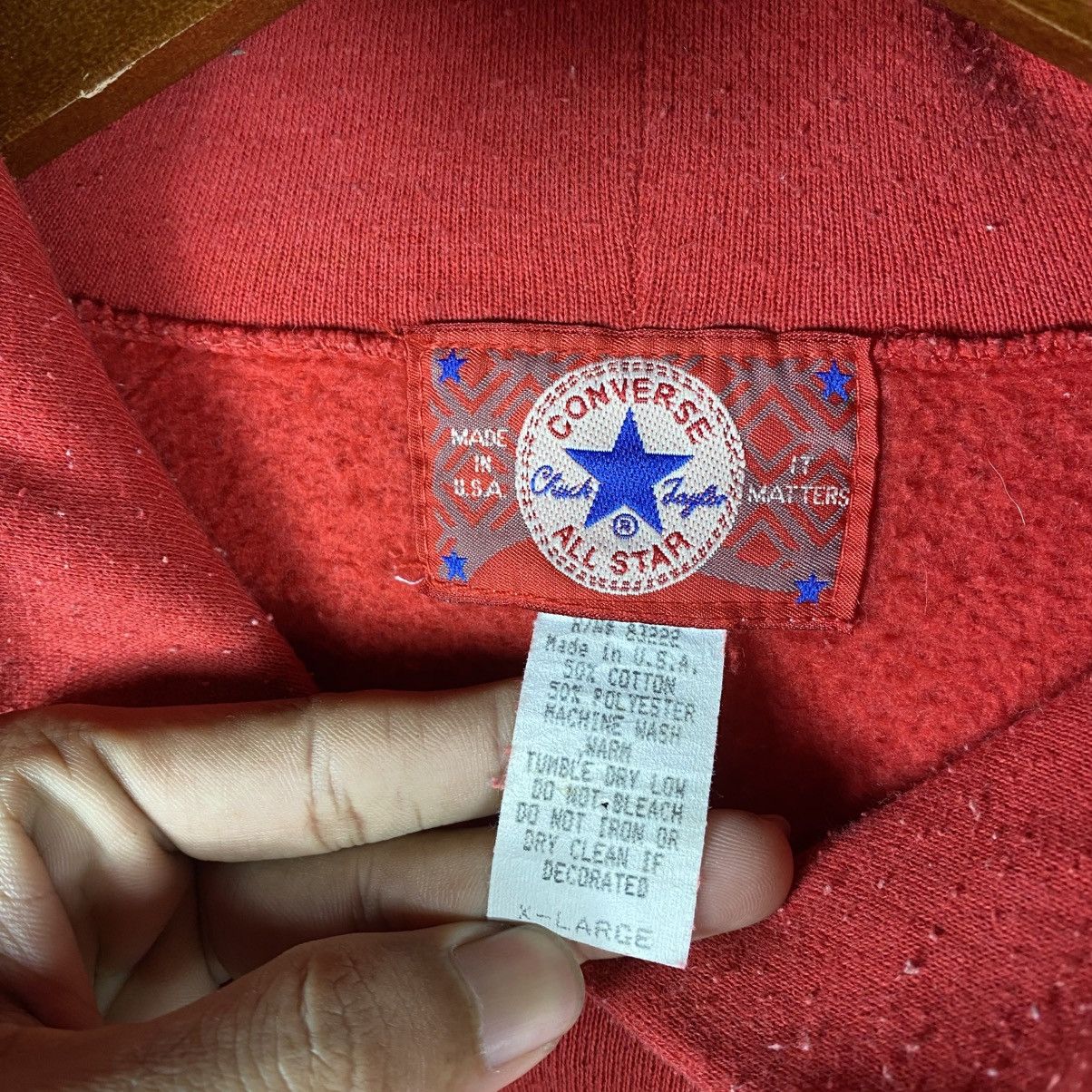 Converse × Vintage Vintage Made in USA Converse Classic Logo Hoodie Size US XL / EU 56 / 4 - 6 Thumbnail