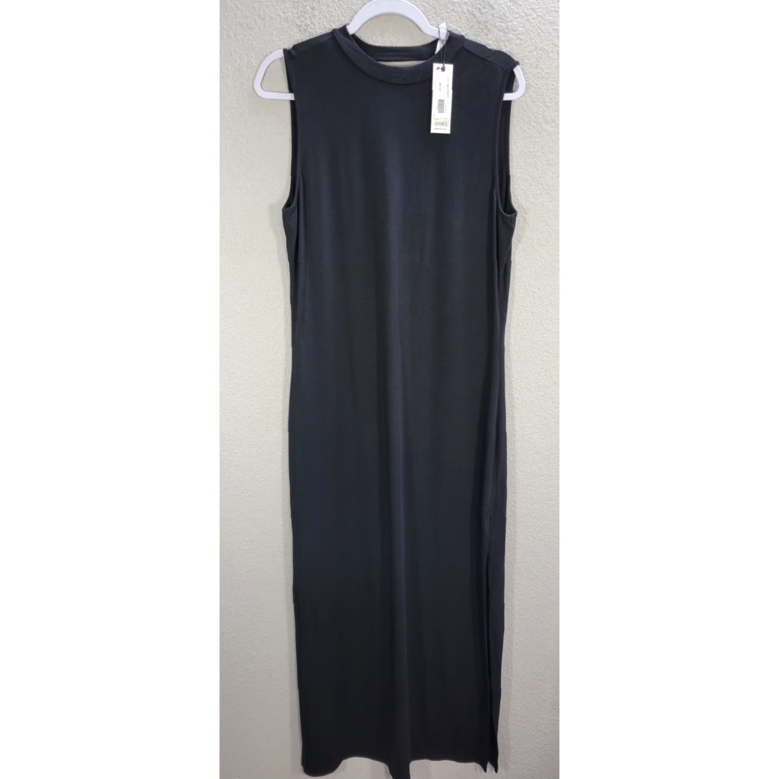 BB Dakota BB Dakota Sasha Maxi Dress Mock Neck Open Back Black L NWT Womens Maxi Dress Sleeveless Open Side Slit Rayon 90s? Size L / US 10 / IT 46 - 4 Thumbnail