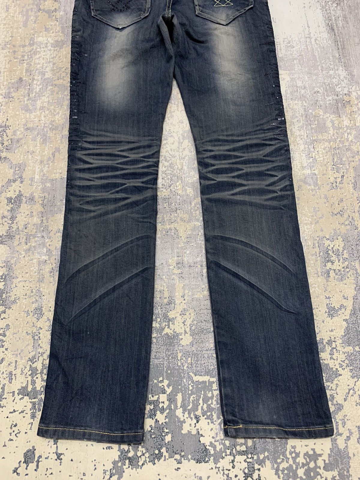 If Six Was Nine × Le Grande Bleu (L.G.B.) × Tornado Mart Japanese Brand JDZM Tornado Mart Style Lace Jeans 30x32 Size 30" / US 8 / IT 44 - 9 Thumbnail