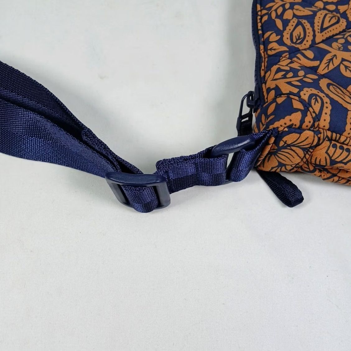 Vera Bradley Vera Bradley Quilted Shoulder Bag Orange Blue Floral Paisley Adjustable Strap Medium Women USB? Size ONE SIZE - 3 Thumbnail