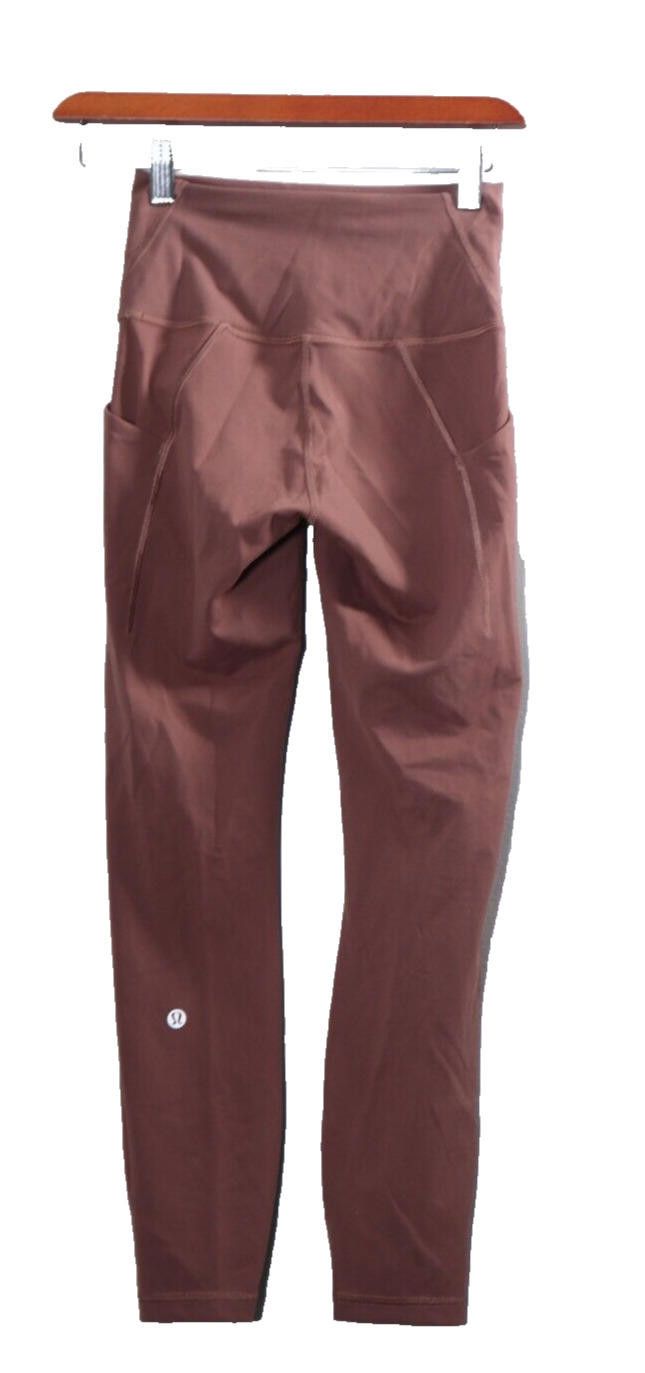 Designer Lululemon Women 4 Pink Brown Wunder Train High-Rise Legging Size 27" / US 4 / IT 40 - 7 Thumbnail