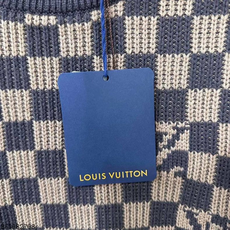 Louis Vuitton Louis Vuitton Checkerboard knit sweater with full logo swe Size US XL / EU 56 / 4 - 6 Thumbnail