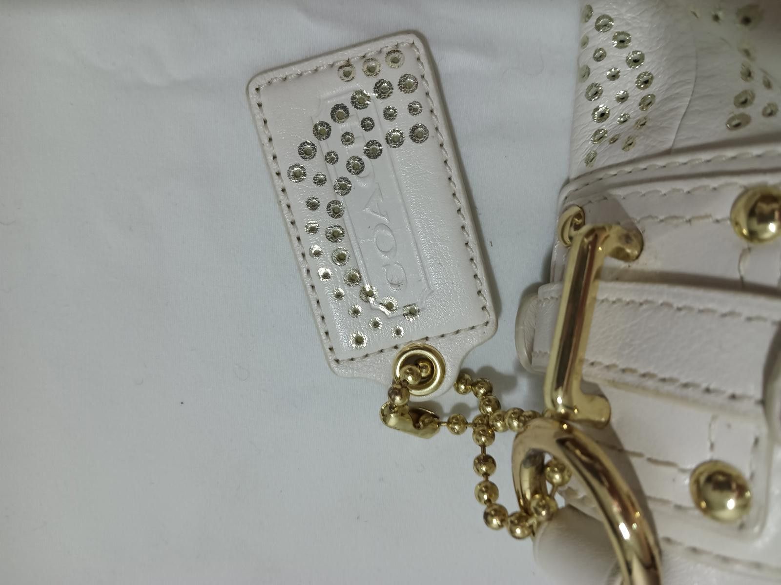 Coach Stylish White Studded Handbag by Coach Size ONE SIZE - 8 Thumbnail