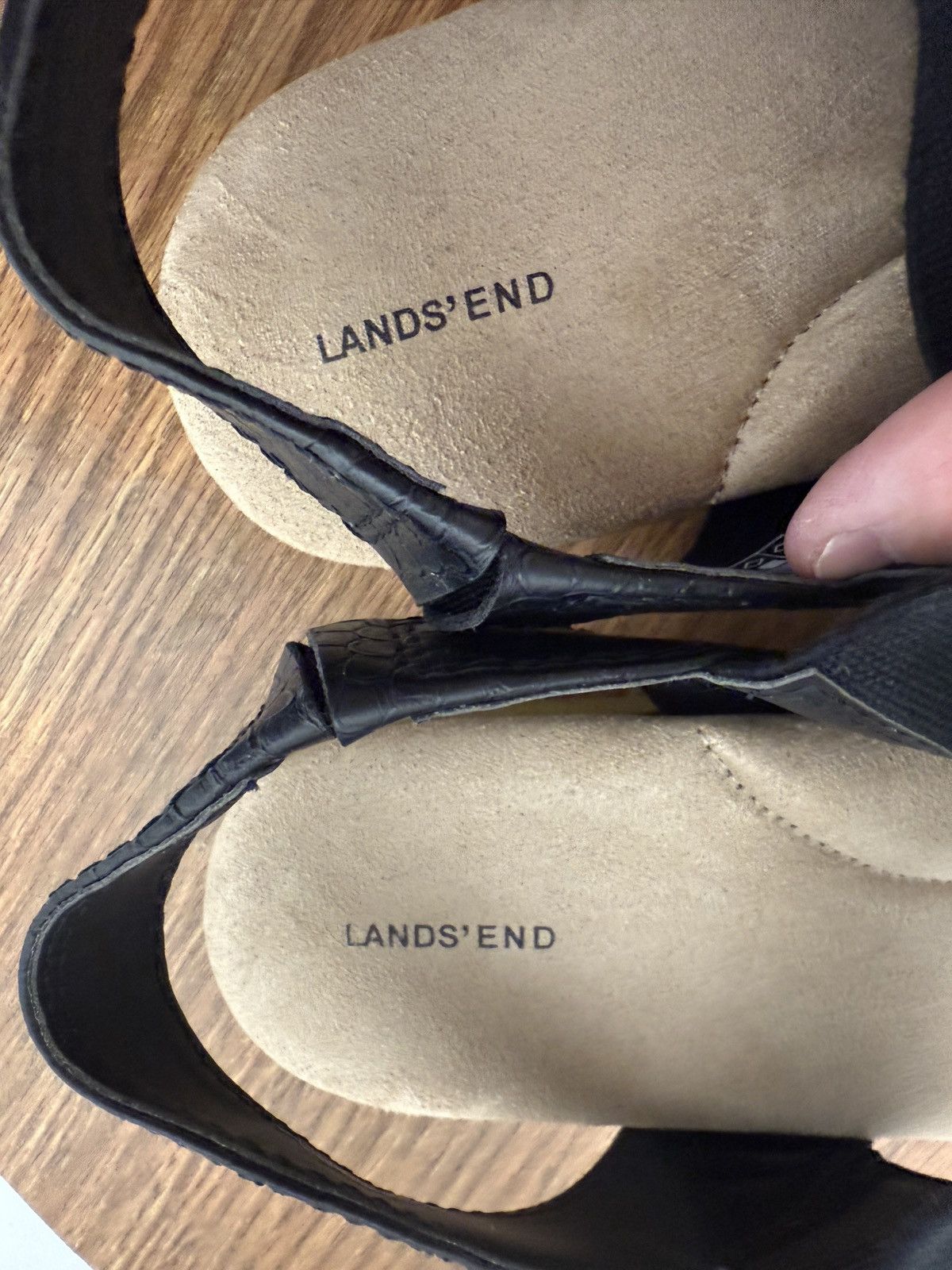 Lands' End Lands’ End Black Soft Bed MaryJane Slingback Flat Sanda Size US 9.5 / IT 39.5 - 2 Thumbnail