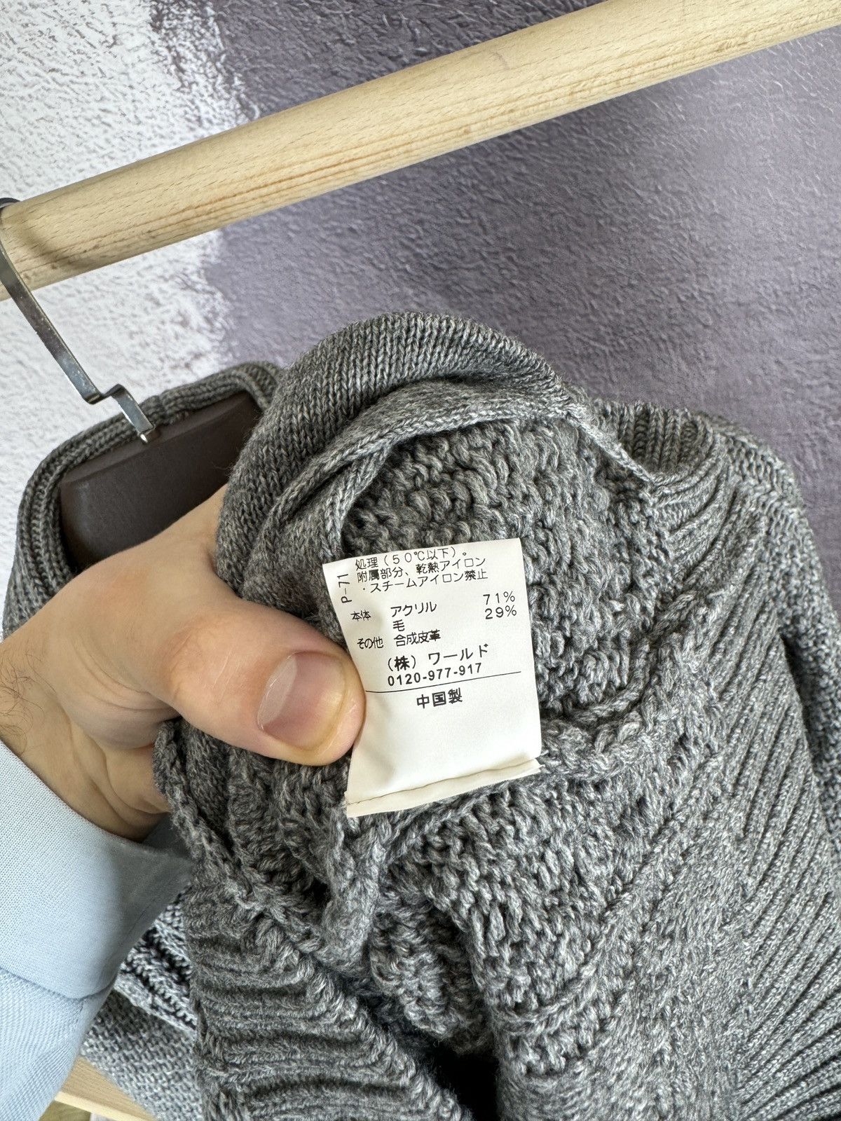 Japanese Brand × Takeo Kikuchi × Vintage TK Takeo Kikuchi vintage grey shawl neck cable knit cardigan Size US S / EU 44-46 / 1 - 11 Thumbnail