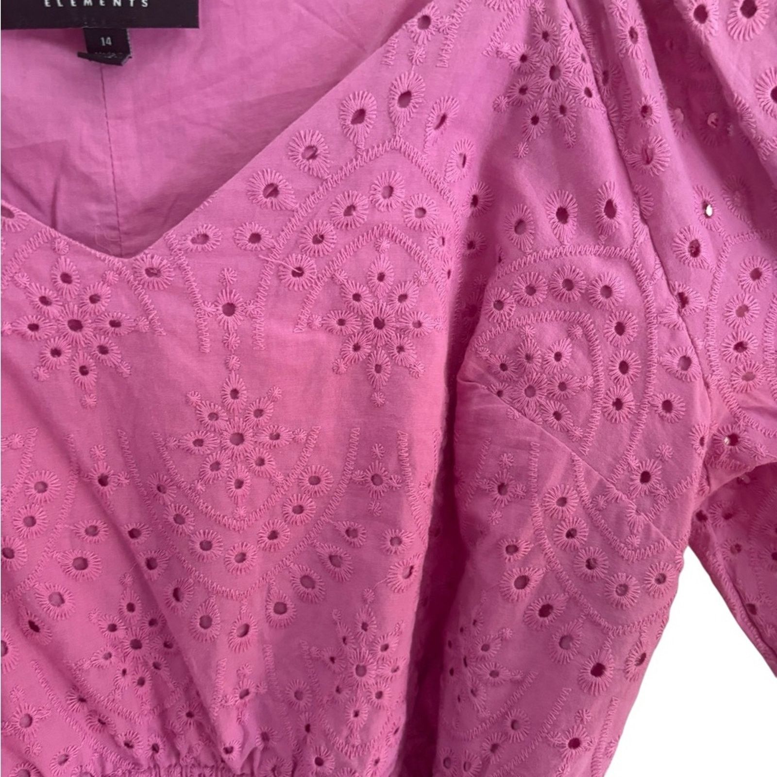 DressCamp NWT! ELOQUII Elements Women's Plus Size Belted Eyelet Dress Size XL / US 12-14 / IT 48-50 - 4 Thumbnail