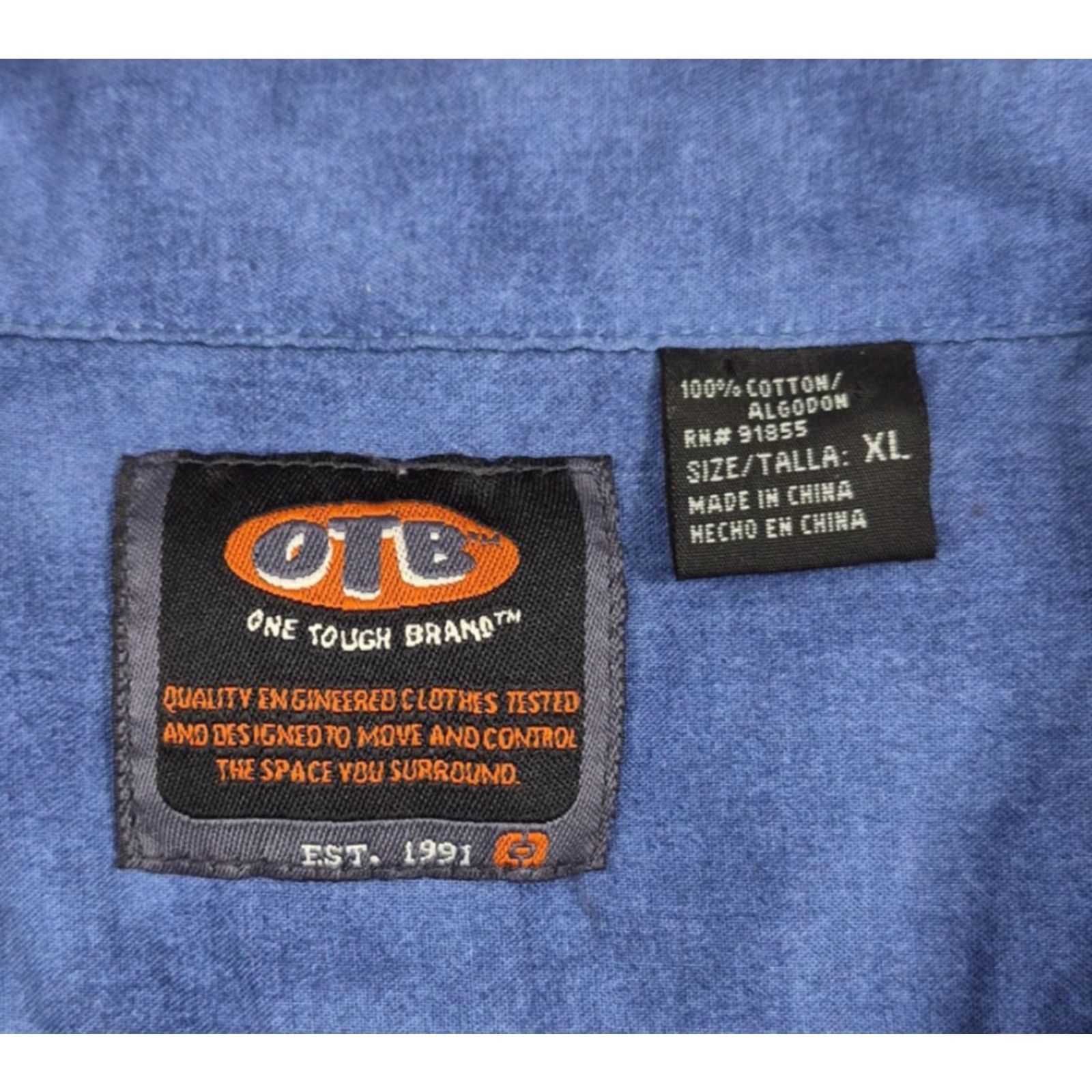 J Brand VINTAGE One Tough Brand Button Up Shirt Mens XL Blue Hawaiian Aloha Tiki Short Sleeve Size US XL / EU 56 / 4 - 4 Thumbnail
