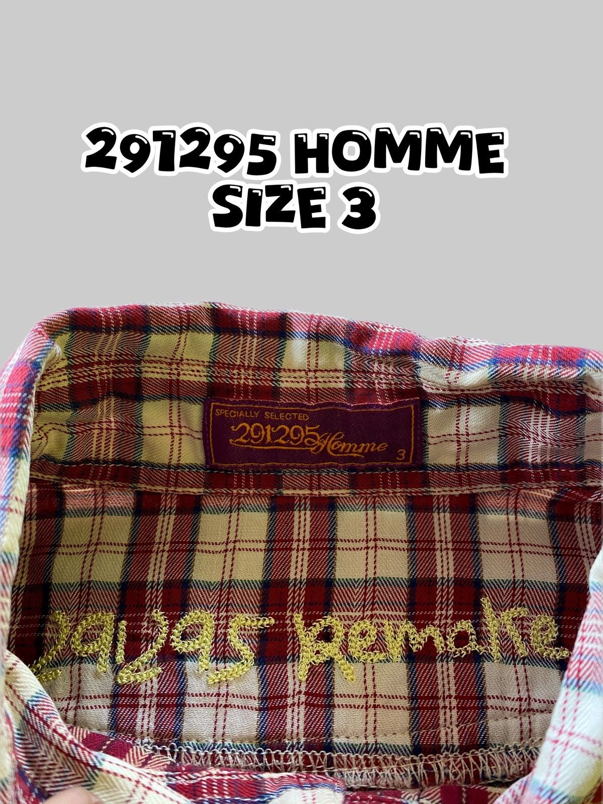 291295=Homme 291295=Homme Remake Checkered Flannel Shirt Size US M / EU 48-50 / 2 - 3 Thumbnail