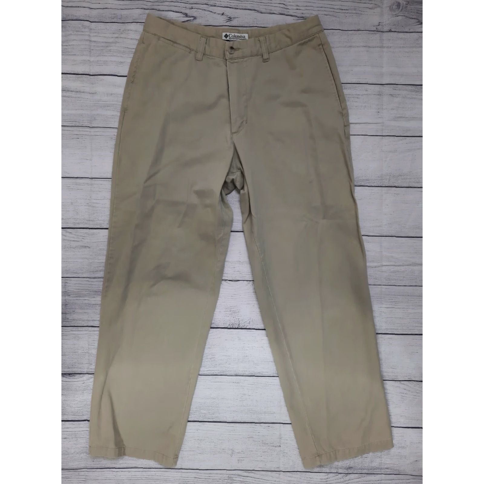 Vintage Columbia Pants Chino 34x29 Flat Front Beige Mens Casual Hiking Width 34 Inseam 29 Straight Front Zip Columba? Size US 34 / EU 50 - 7 Thumbnail