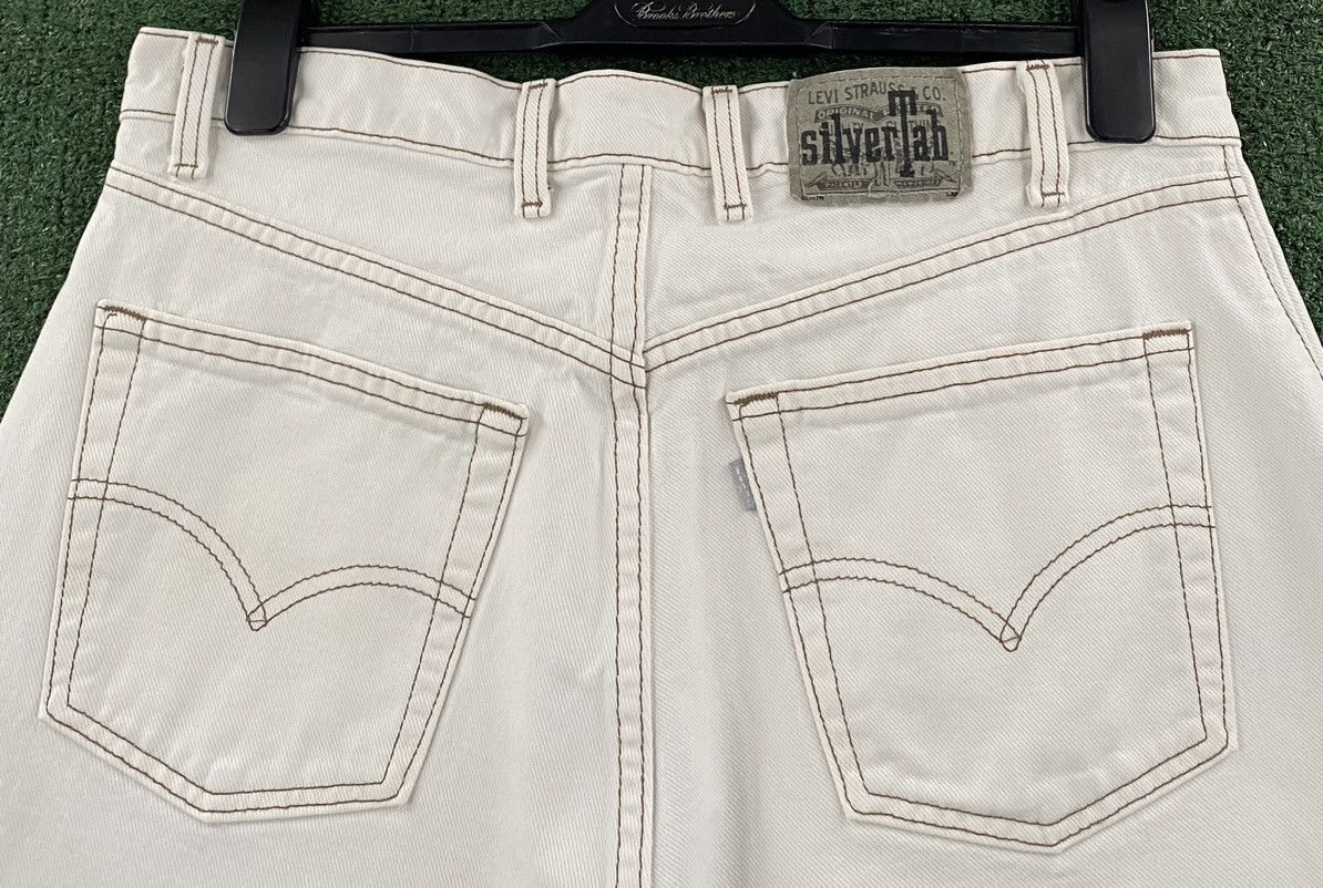 Levi's Vintage 90’s Levi’s SilverTab White Baggy Denim Jeans 33x28 Size US 33 - 6 Thumbnail