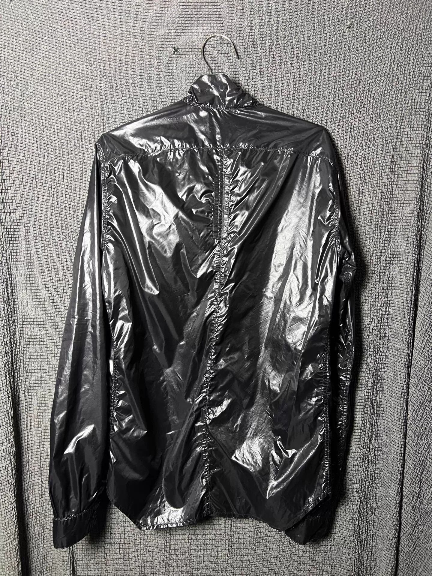 Rick Owens Shiny Black Long-Sleeve Button-Up Shirt. Size US M / EU 48-50 / 2 - 2 Thumbnail