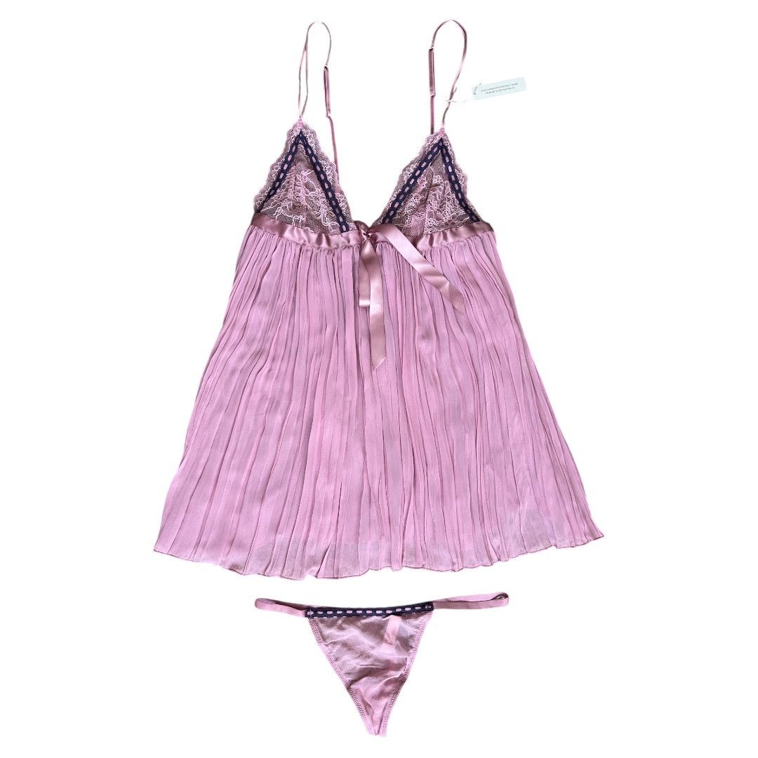 Victoria's Secret Victoria's Secret Very Sexy Muave Pleated Babydoll Set, M Size ONE SIZE - 2 Thumbnail