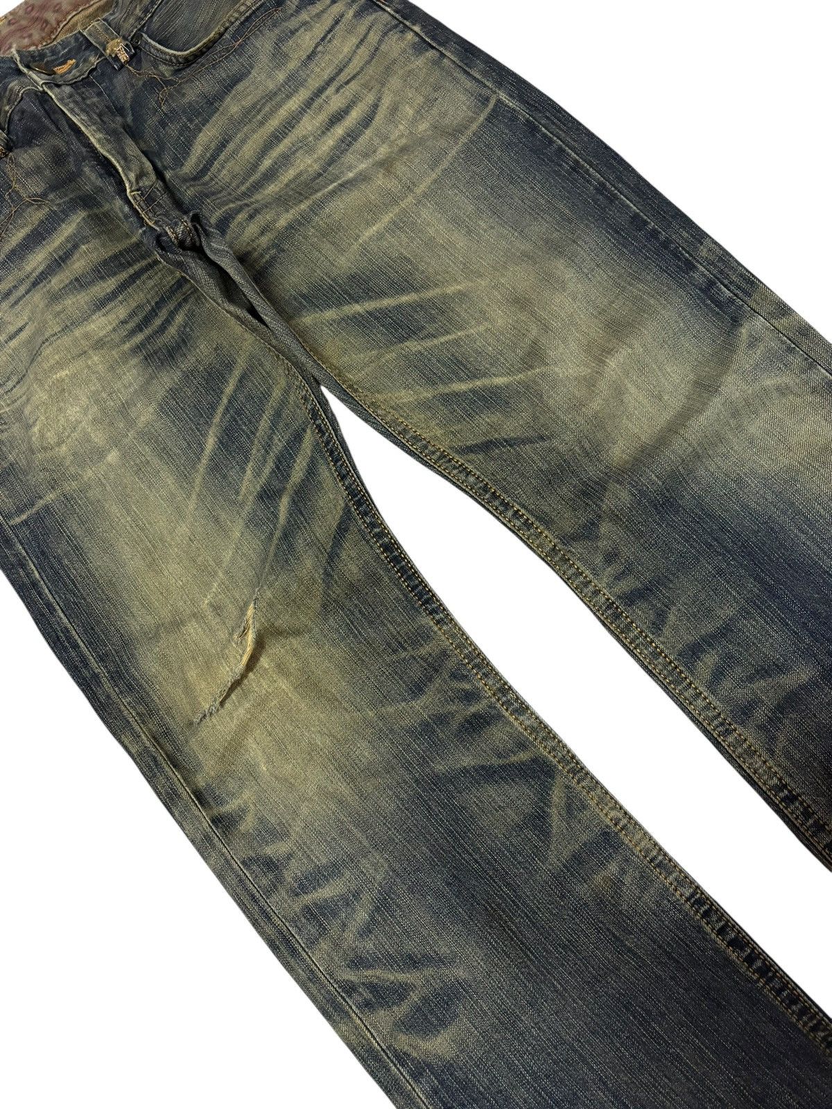 Edwin Vtg Edwin XV Japan Mud Washed Distressed Jeans Size US 34 / EU 50 - 4 Thumbnail