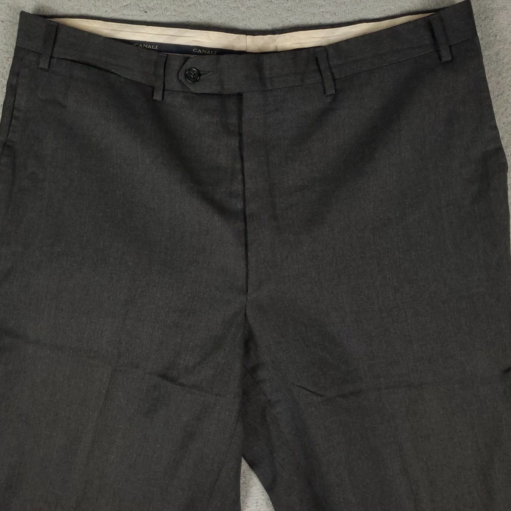Canali Canali Pants Mens 34x29 Gray Wool Dress Slacks Flat Front Trousers Chino Size US 34 / EU 50 - 2 Thumbnail
