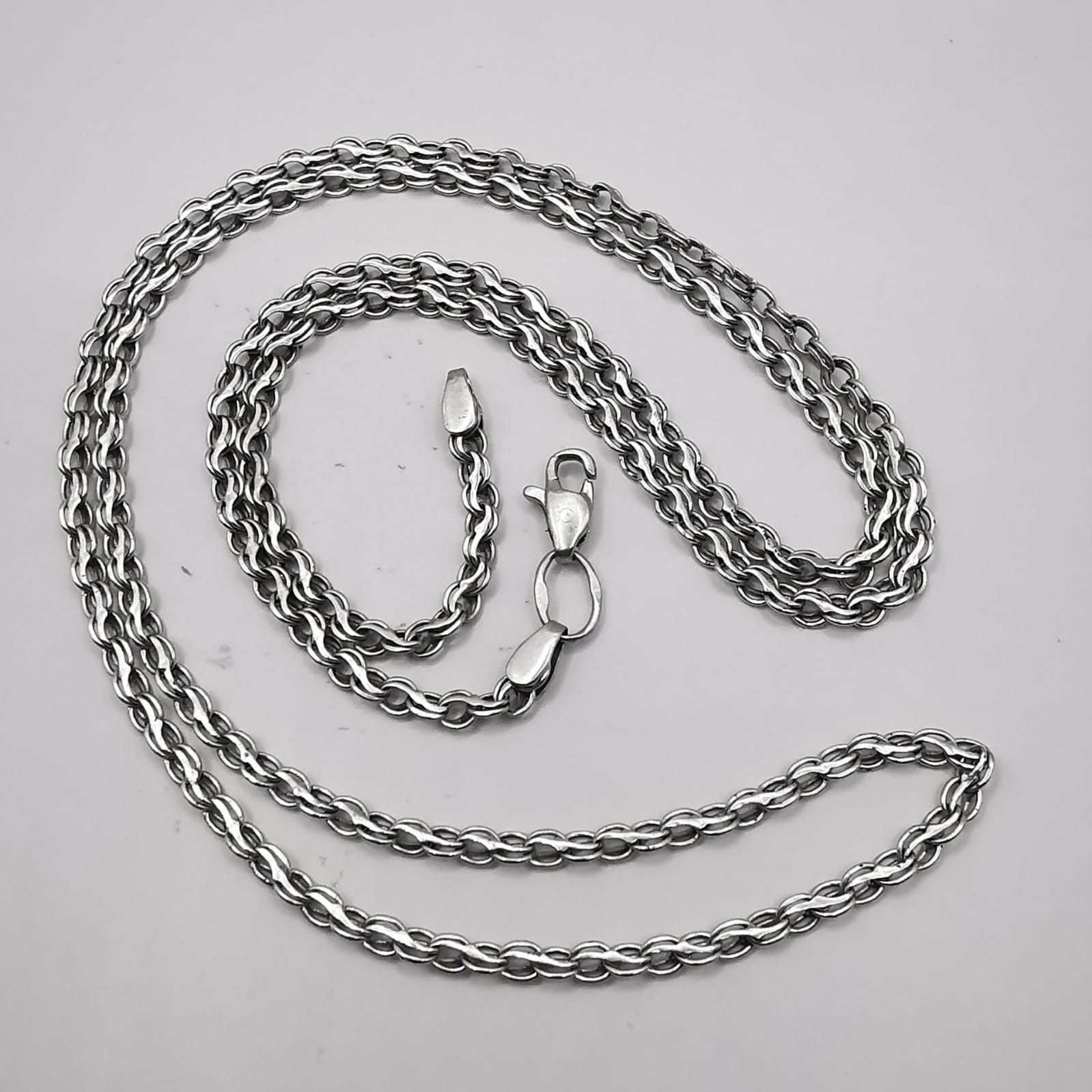 Sterling Silver Vintage Jewelry Chain, 925 Sterling Silver, Signed 10,85g Size ONE SIZE - 2 Thumbnail
