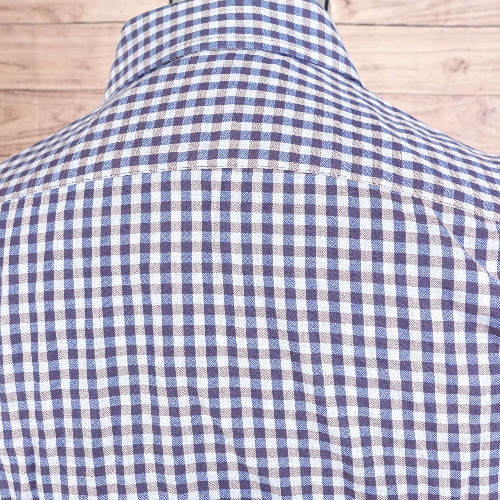Ben Sherman BEN SHERMAN Slim Fit Long Sleeve Blue Check Button-Up Shirt 17 Regular Mens Size US XL / EU 56 / 4 - 6 Thumbnail