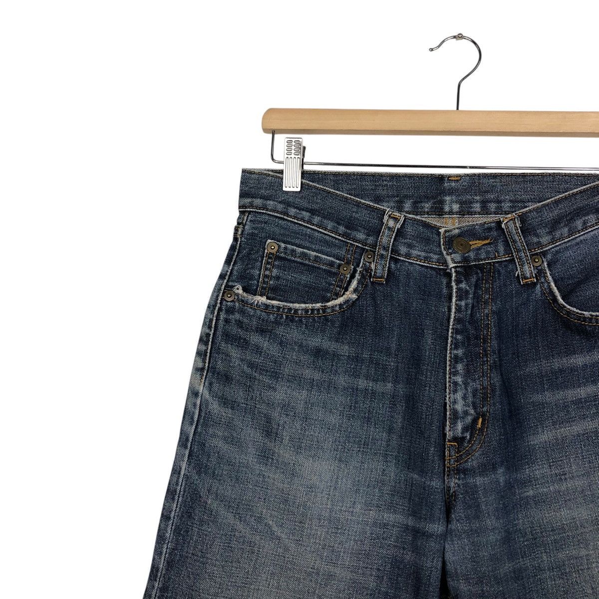 Japanese Brand Ring Denim Dark Wash Straight Leg Jeans Faded Size US 30 / EU 46 - 8 Thumbnail