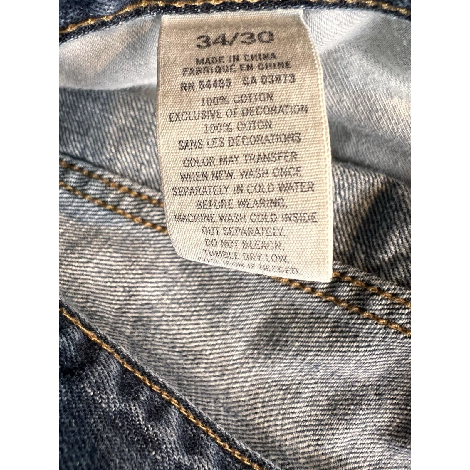 American Eagle Outfitters American Eagle Jeans 34x30 Mens Blue Pants Relaxed Straight Distressed Pattern Solid 5-Pocket Denim Casual Vintage? Size US 34 / EU 50 - 5 Thumbnail
