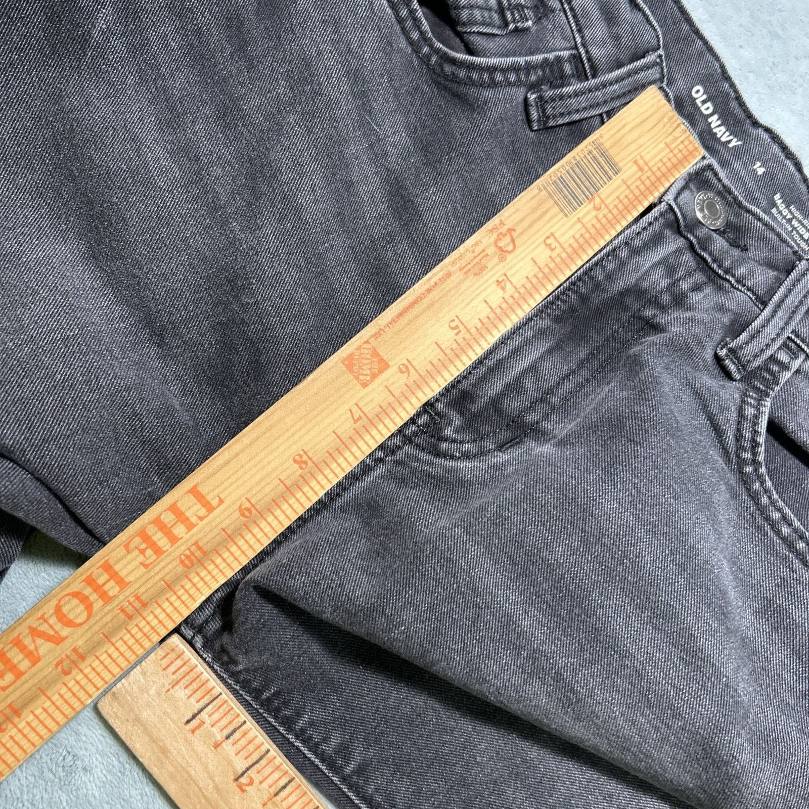 Old Navy Beyond Baggy Jeans Womens 14 28x25 Raw Hems Hamilton Wide Size 36" / US 14 / IT 50 - 13 Thumbnail