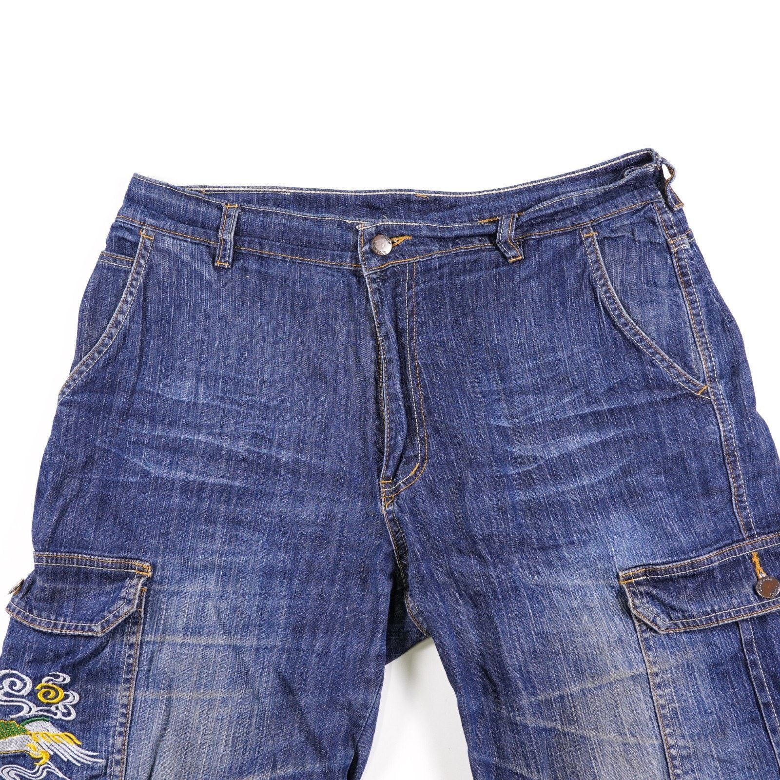 Other Engerhwa Phoenix Denim Jeans Straight Wide Cargo Shorts 32 Size US 32 / EU 48 - 5 Thumbnail