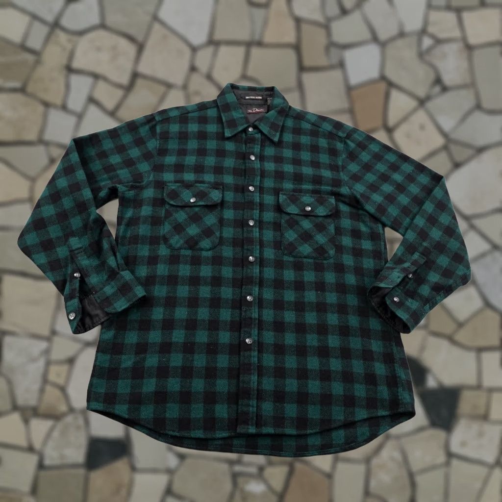 Vintage VINTAGE the Denver Shirt Mens L Green Black Plaid Flannel Wool Blend Button Size US L / EU 52-54 / 3 - 1 Thumbnail