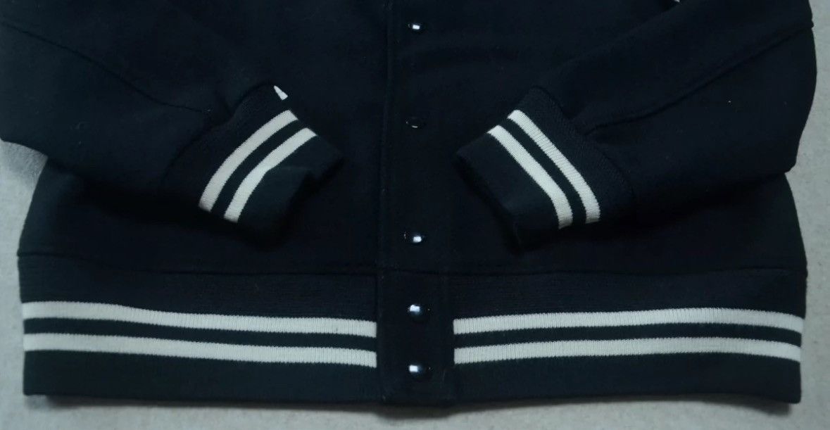 Saint Laurent Paris × Yves Saint Laurent Saint Laurent black and white wool patchwork baseball jacket Size US XL / EU 56 / 4 - 5 Thumbnail